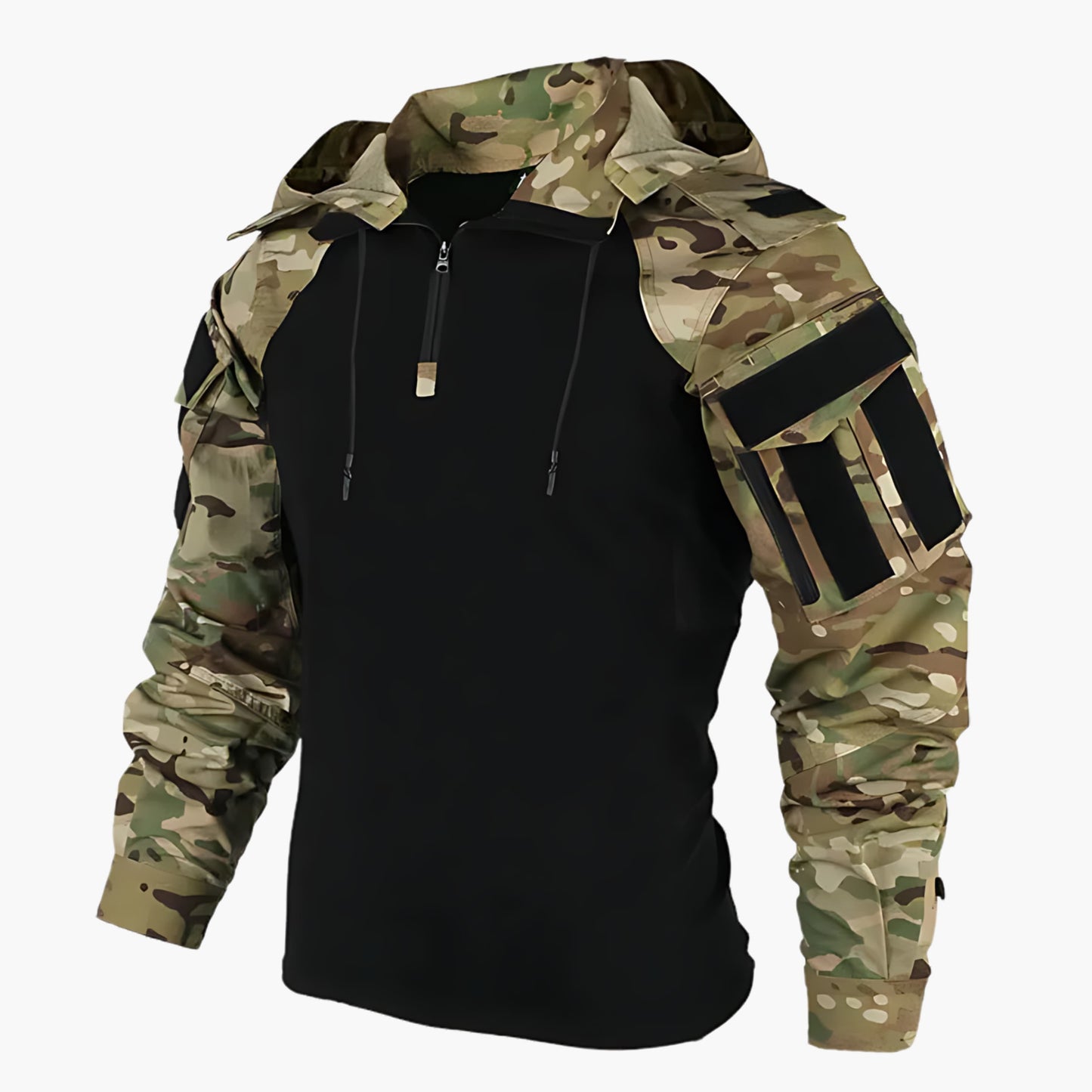Taktische Herrenjacke mit Kapuze und Reißverschluss