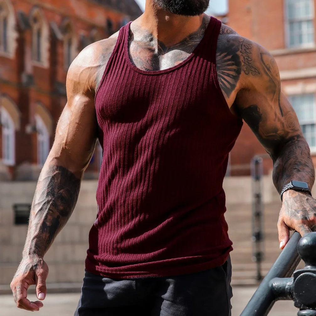 Tanktop Herren Sportlich Ärmellos Slimfit