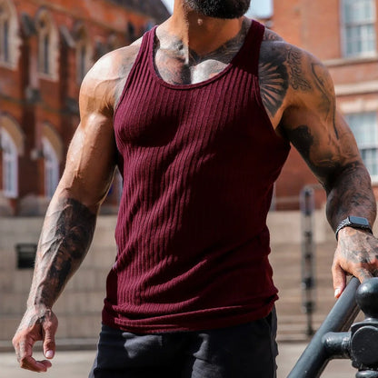 Tanktop Herren Sportlich Ärmellos Slimfit