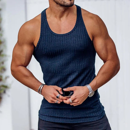 Tanktop Herren Sportlich Ärmellos Slimfit