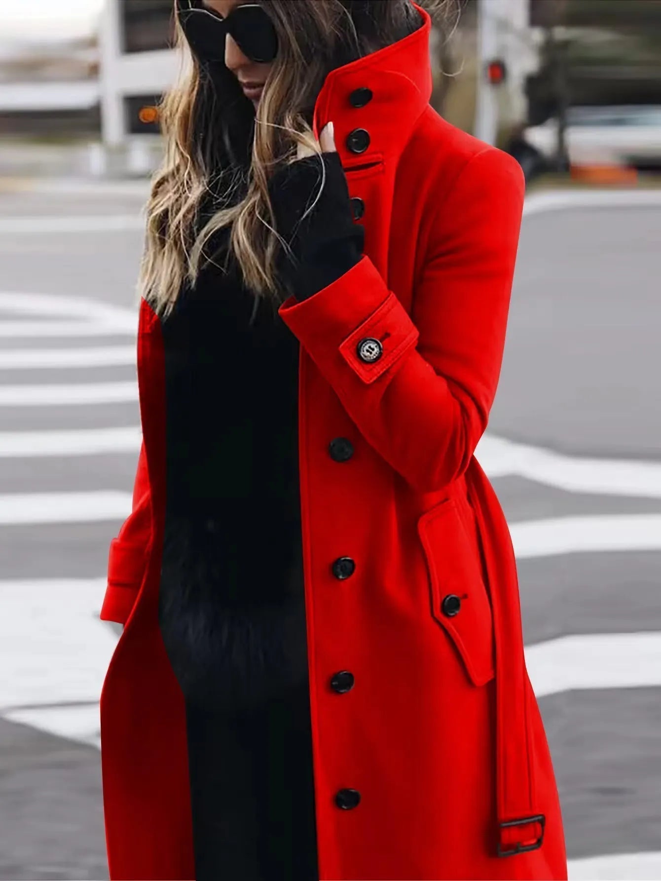 Damen Trenchcoat Lang Wasserdicht Elegant