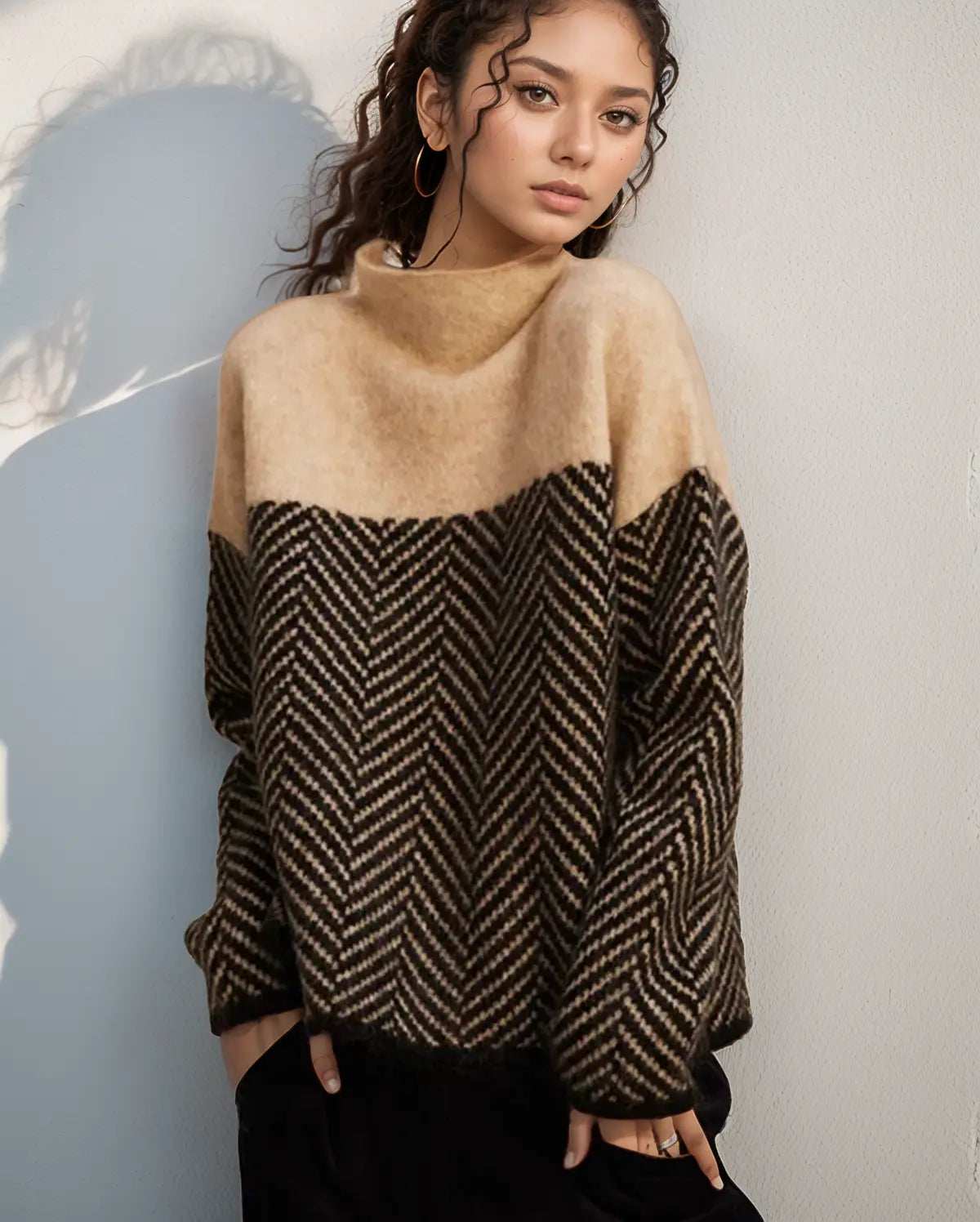 Bequemer Rollkragen Pullover Warm Strick