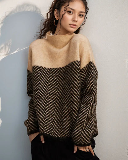 Bequemer Rollkragen Pullover Warm Strick