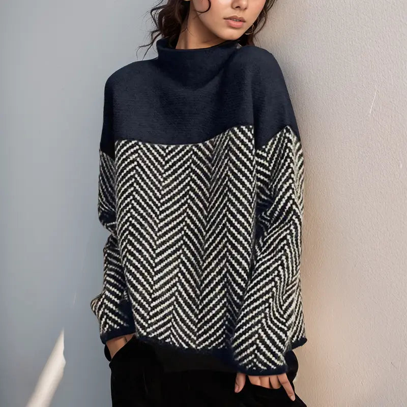 Bequemer Rollkragen Pullover Warm Strick