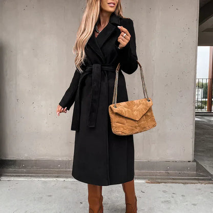 Stylischer Trenchcoat Damen Wollmix - IdealeKleiden