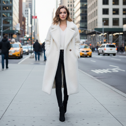 Damen Winterjacke Teddy Weich Langärmlig