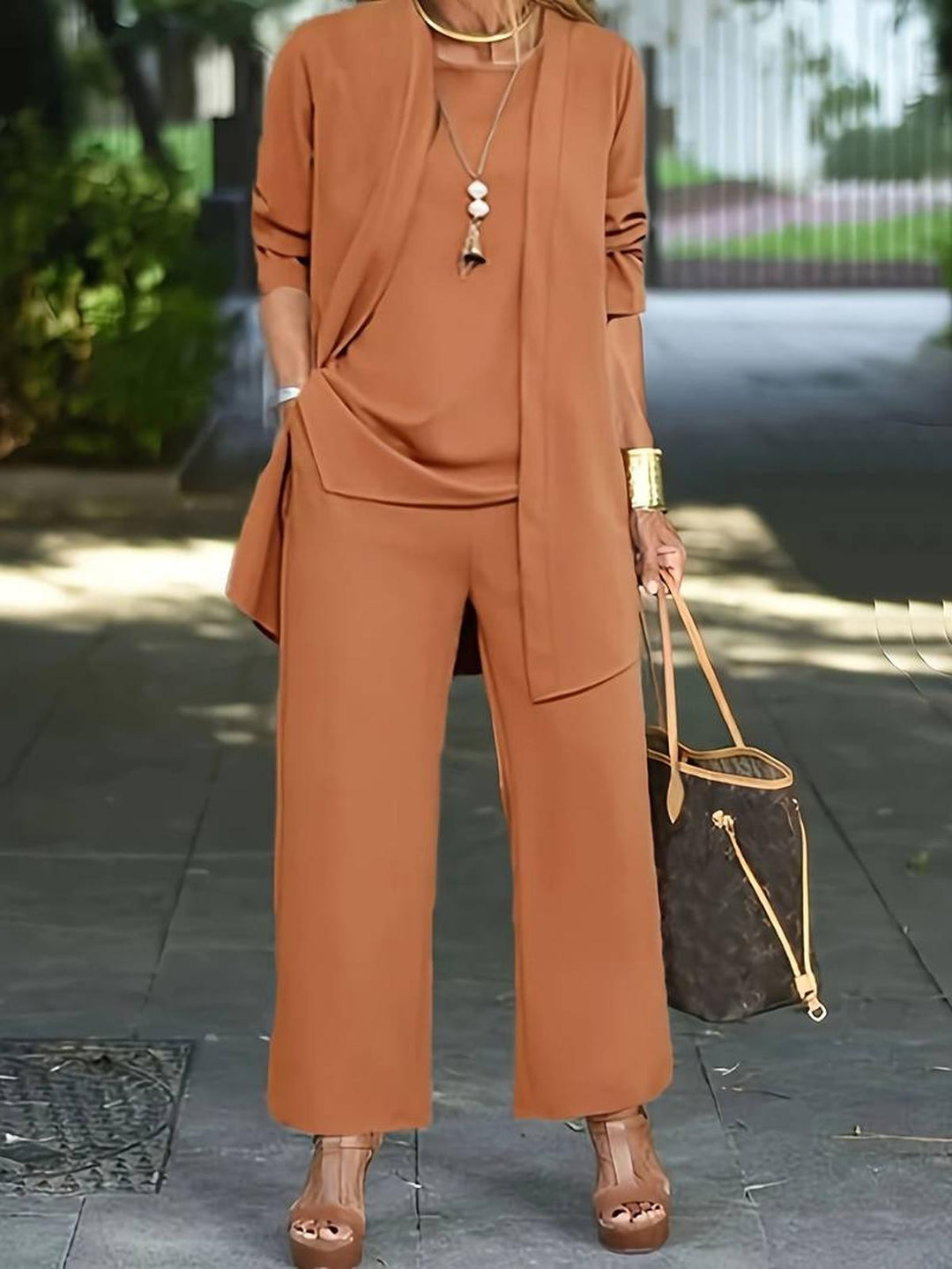 Damen Hosen-Set Bequem Langarm - IdealeKleiden