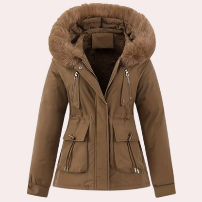 Damen Winterjacke Warm Kapuze Fleece
