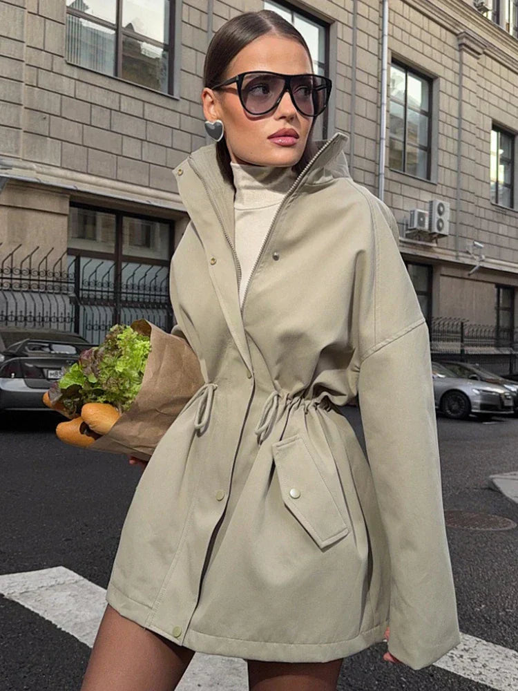 Herbst Mantel Elegant Bequem Trenchcoat Damen