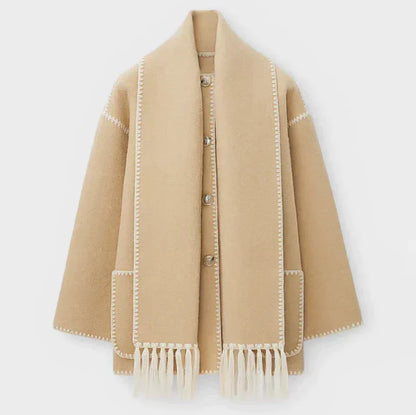 Wollmisch-Schal-Jacke Damen Elegant