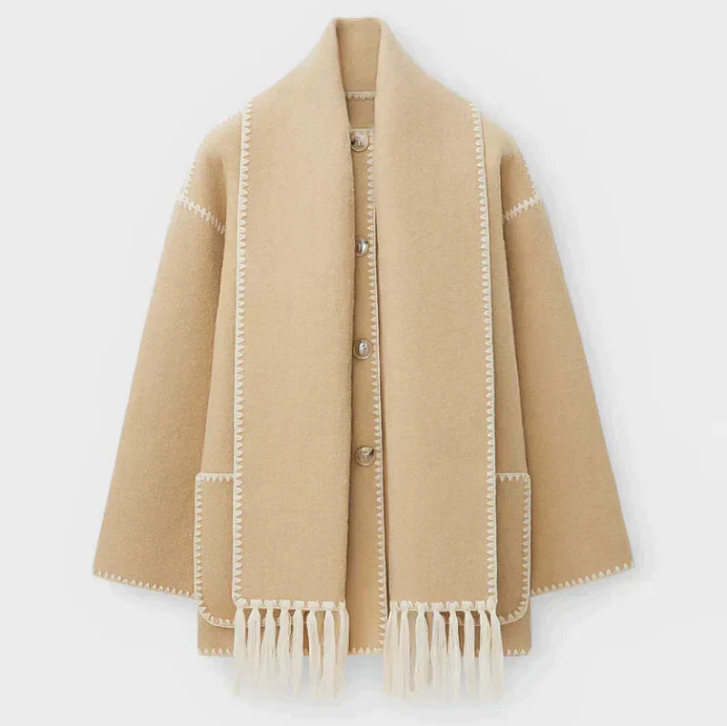 Damen Wickeljacke Elegant Drapiert