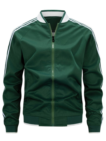 Herren Sportjacke Streifen Reißverschluss