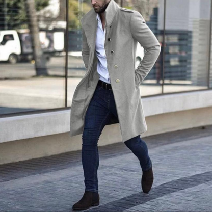 Herren Trenchcoat Halblang Elegant Winter