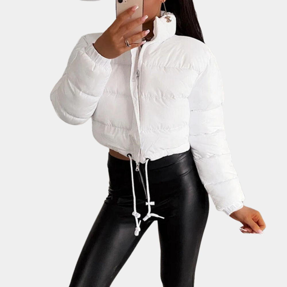 Damen Pufferjacke Kurz Modell Hochkragen
