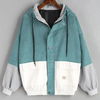 Herrenjacke Corduroy Patchwork Braun