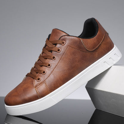 Leder Turnschuhe Bequem Schnürsenkel Herrenschuh