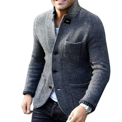 Herren Blazer Einreihig Tweed Style
