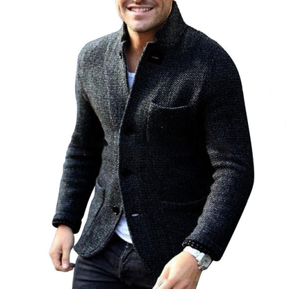 Herren Blazer Einreihig Tweed Style