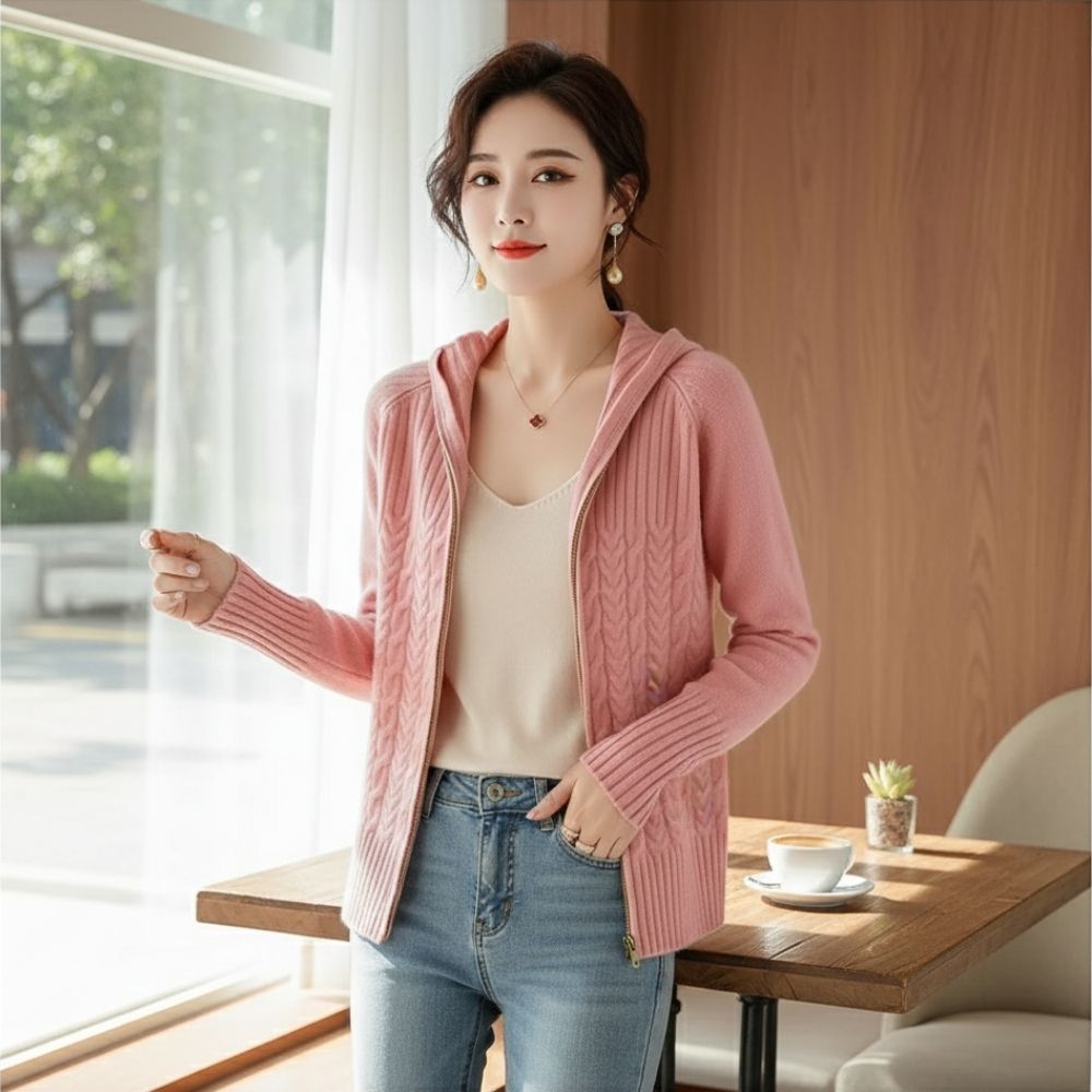 Damen Cardigan Kaschmir Weich Elegant - IdealeKleiden