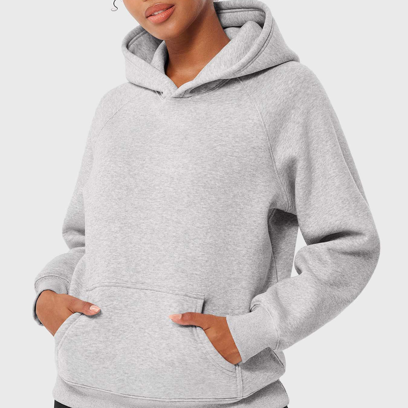 Modische Hoodie mit Raglan Ärmeln und Känguru Tasche