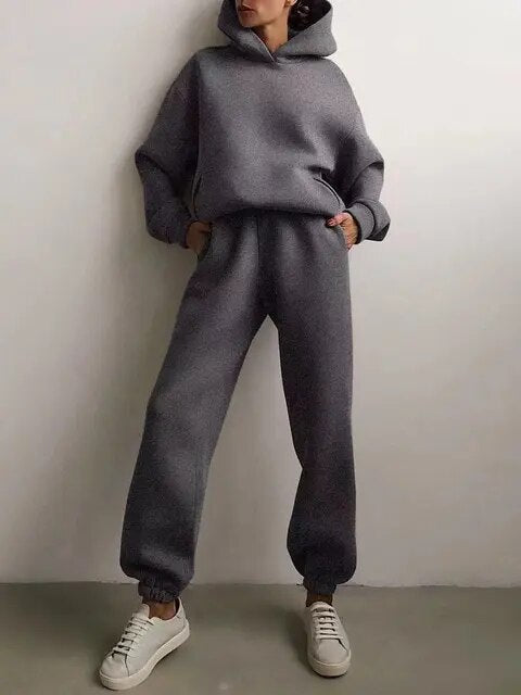 Übergroße Hoodie Set Damen Sportlich Casual