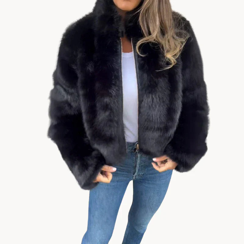 Elegante Damen Felljacke Luxus Komfort