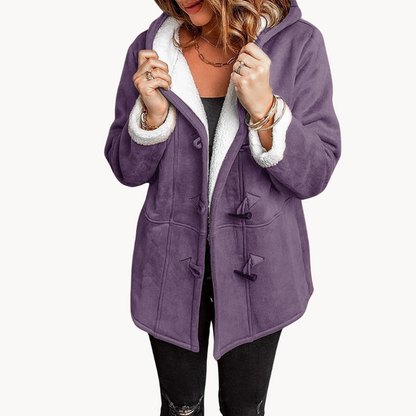 Kuschelige Fleece-Jacke Damen Warm Kapuze