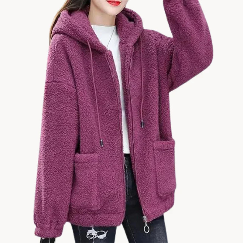 Weiche Fleecejacke Damen Kapuze