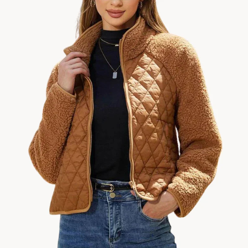Kuscheljacke Frauen Plüsch Reißverschluss