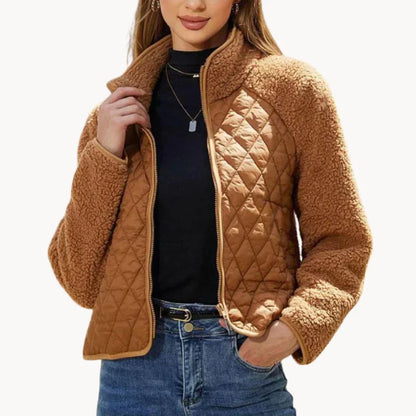 Kuscheljacke Frauen Plüsch Reißverschluss