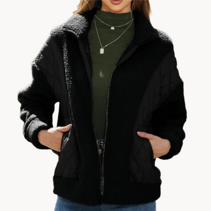 Weiche Steppjacke Damen Sherpa Fleece