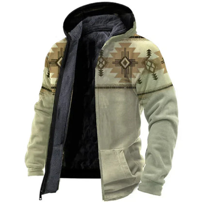 Herren Fleecejacke Warm Vintage Style