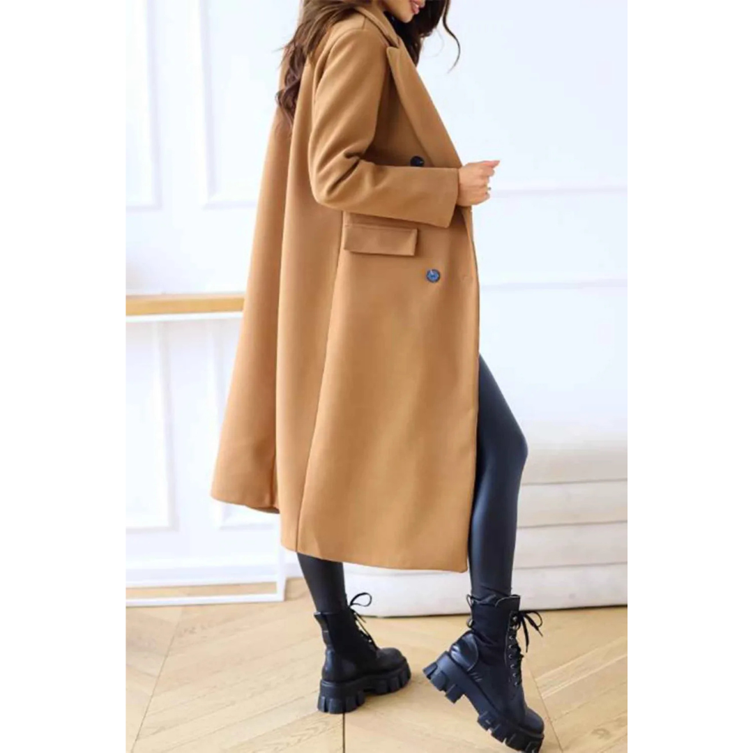 Eleganter Langmantel Oversized Wollmantel Klassisch