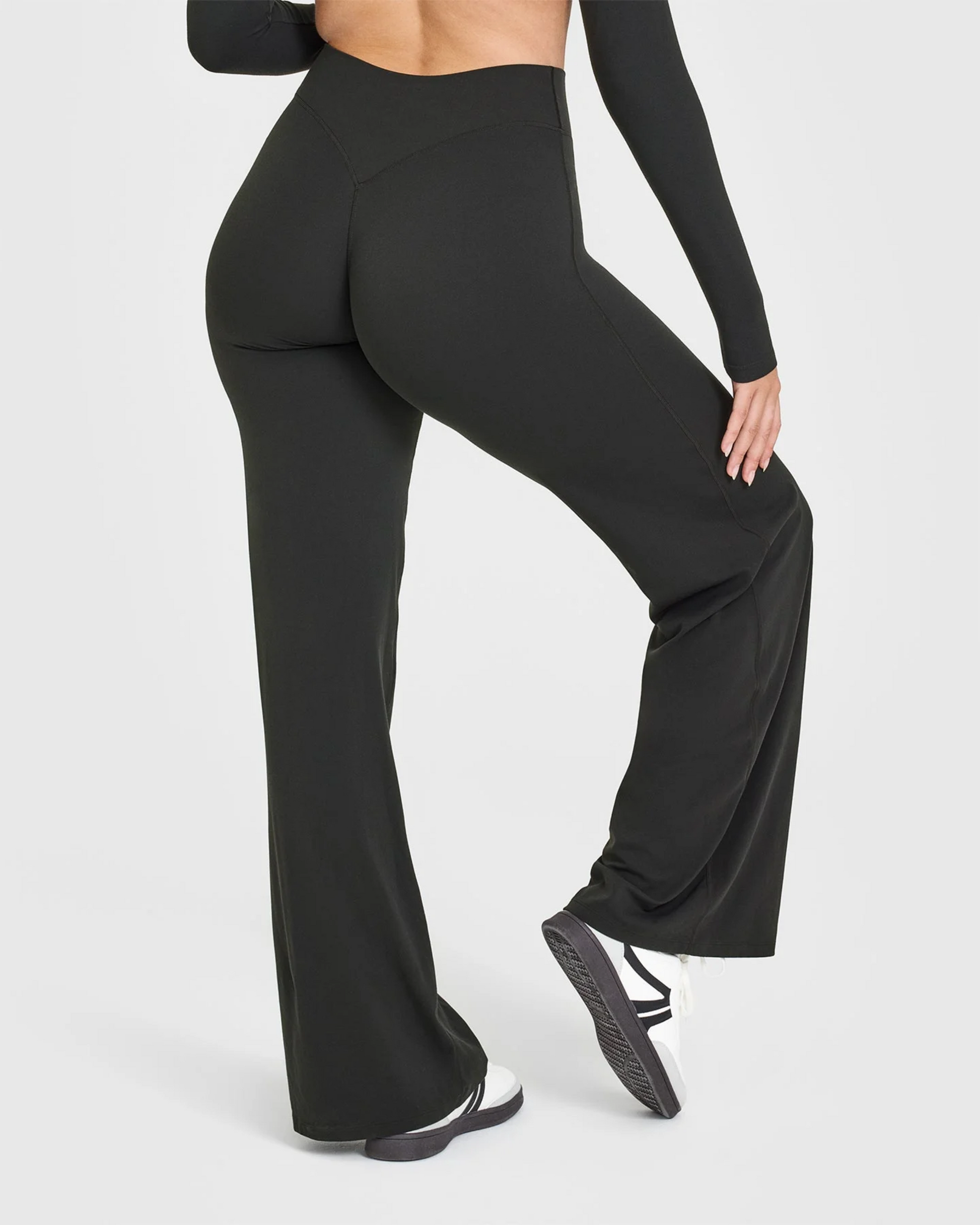 Elegante Frauenhosen Hoher Bund und Weite Bein - IdealeKleiden