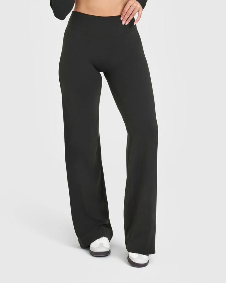 Elegante Frauenhosen Hoher Bund und Weite Bein