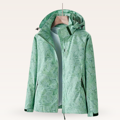Damen Outdoorjacke Wasserfest Blättermuster