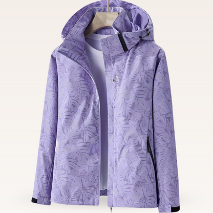 Damen Outdoorjacke Wasserfest Blättermuster