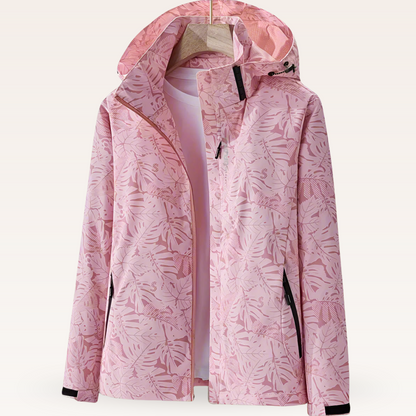 Damen Outdoorjacke Wasserfest Blättermuster