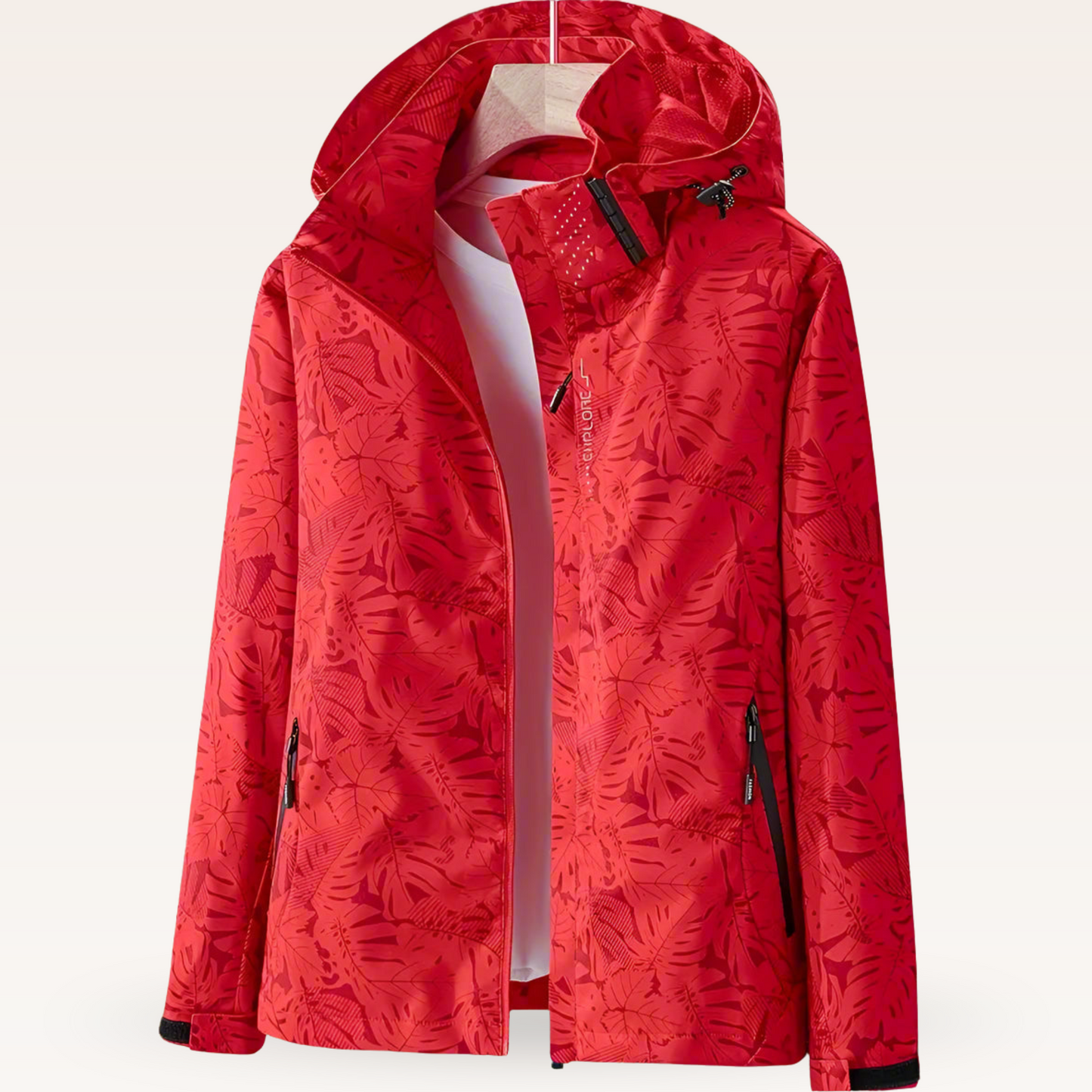 Damen Outdoorjacke Wasserfest Blättermuster
