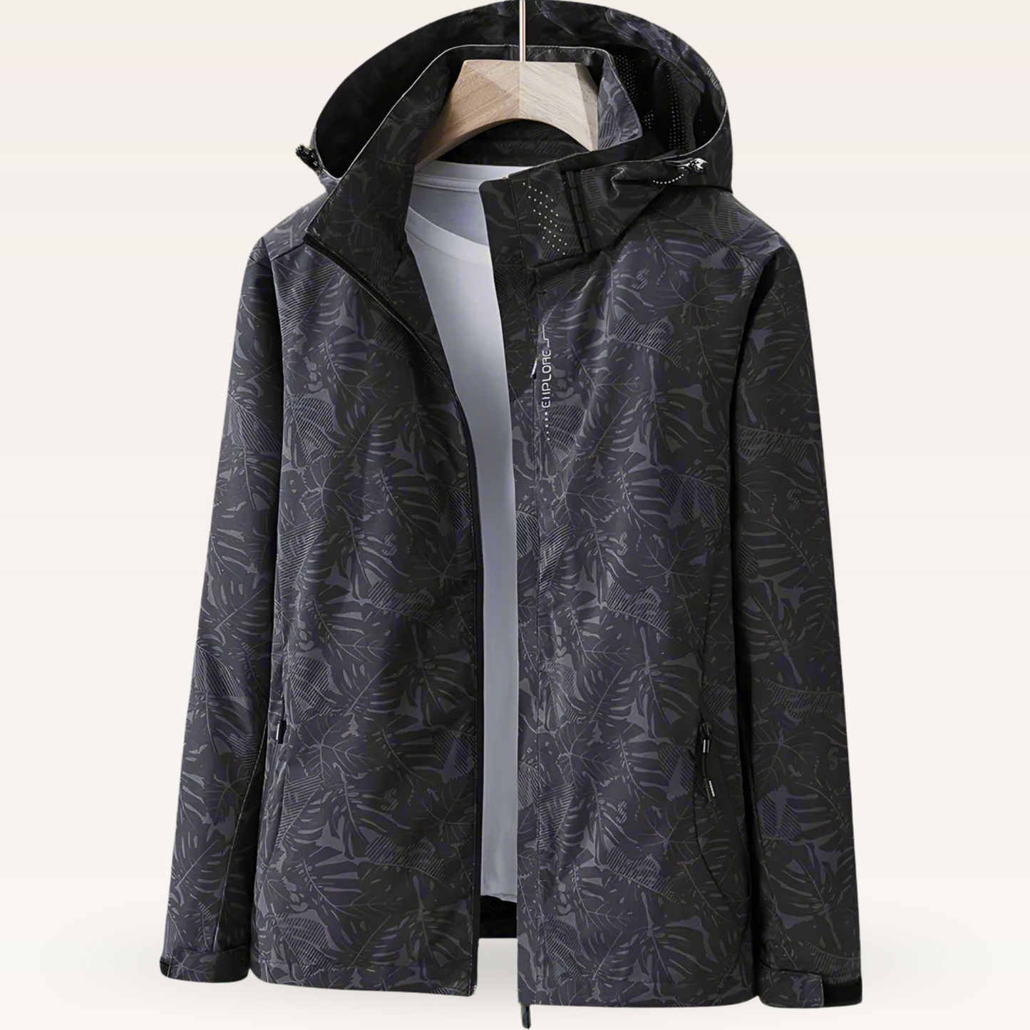 Damen Outdoorjacke Wasserfest Blättermuster