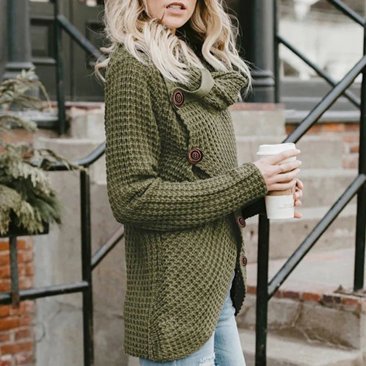 Stilvoller Rollkragenpullover Asymmetrisch Modern Design - IdealeKleiden