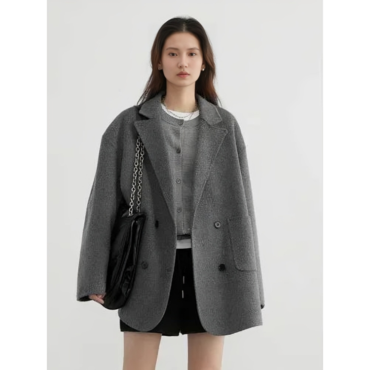 Eleganter Damen Wollmantel Luxus Qualität