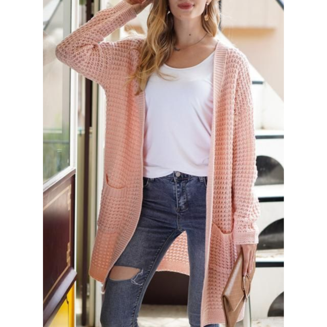 Lange Damen Strickjacke Winterlich