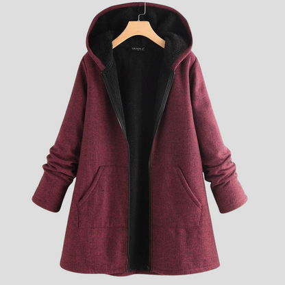 Warmer Fleece Kapuzenmantel Damen