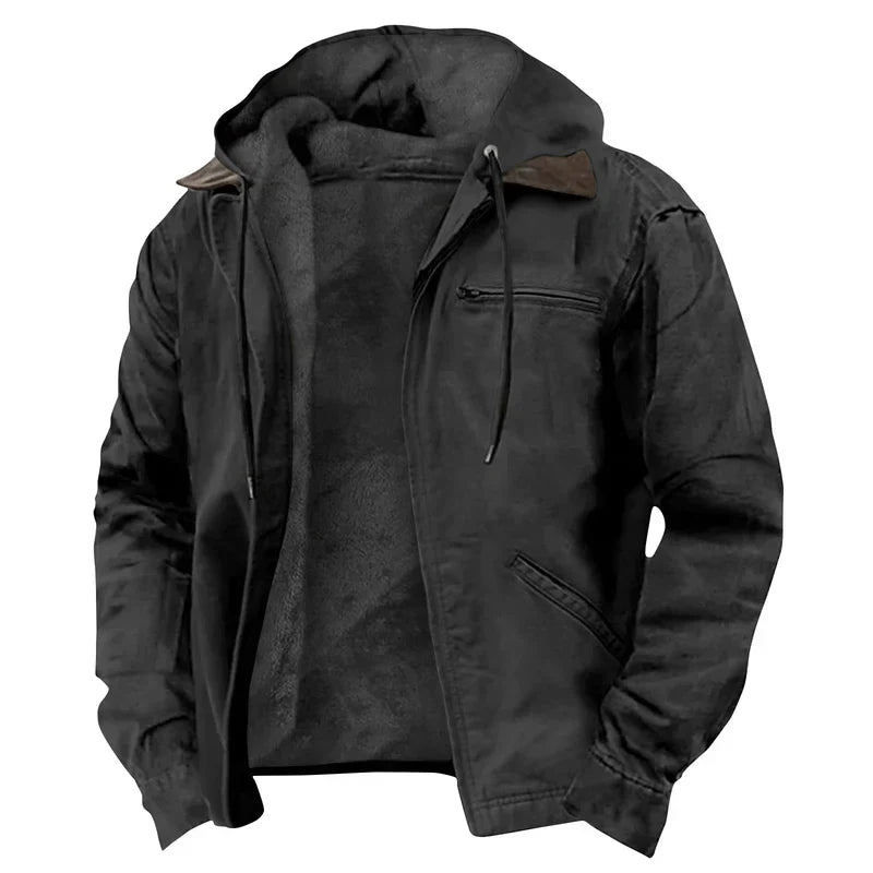 Herrenjacke Mit Reißverschluss Und Kapuze