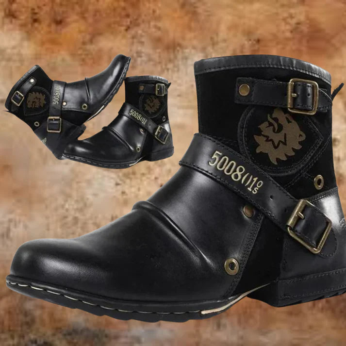 Herrenstiefel Vintage Chic Lederoptik - IdealeKleiden