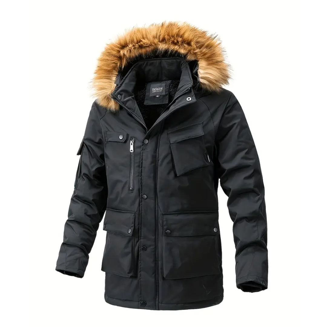 Wintermantel Herren Schwarz Elegant