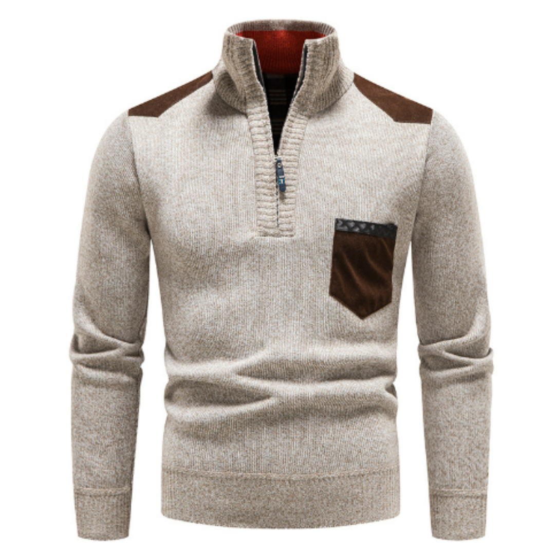 Herren Pullover Langarm Reißverschluss