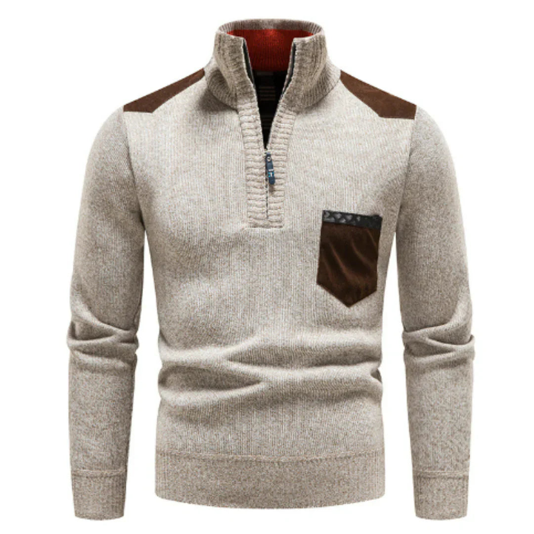 Herren Pullover Lässig Langarm Stricklook - IdealeKleiden