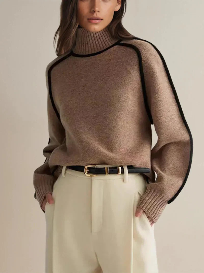 Frauen Rollkragen Pullover Elegante Wolle